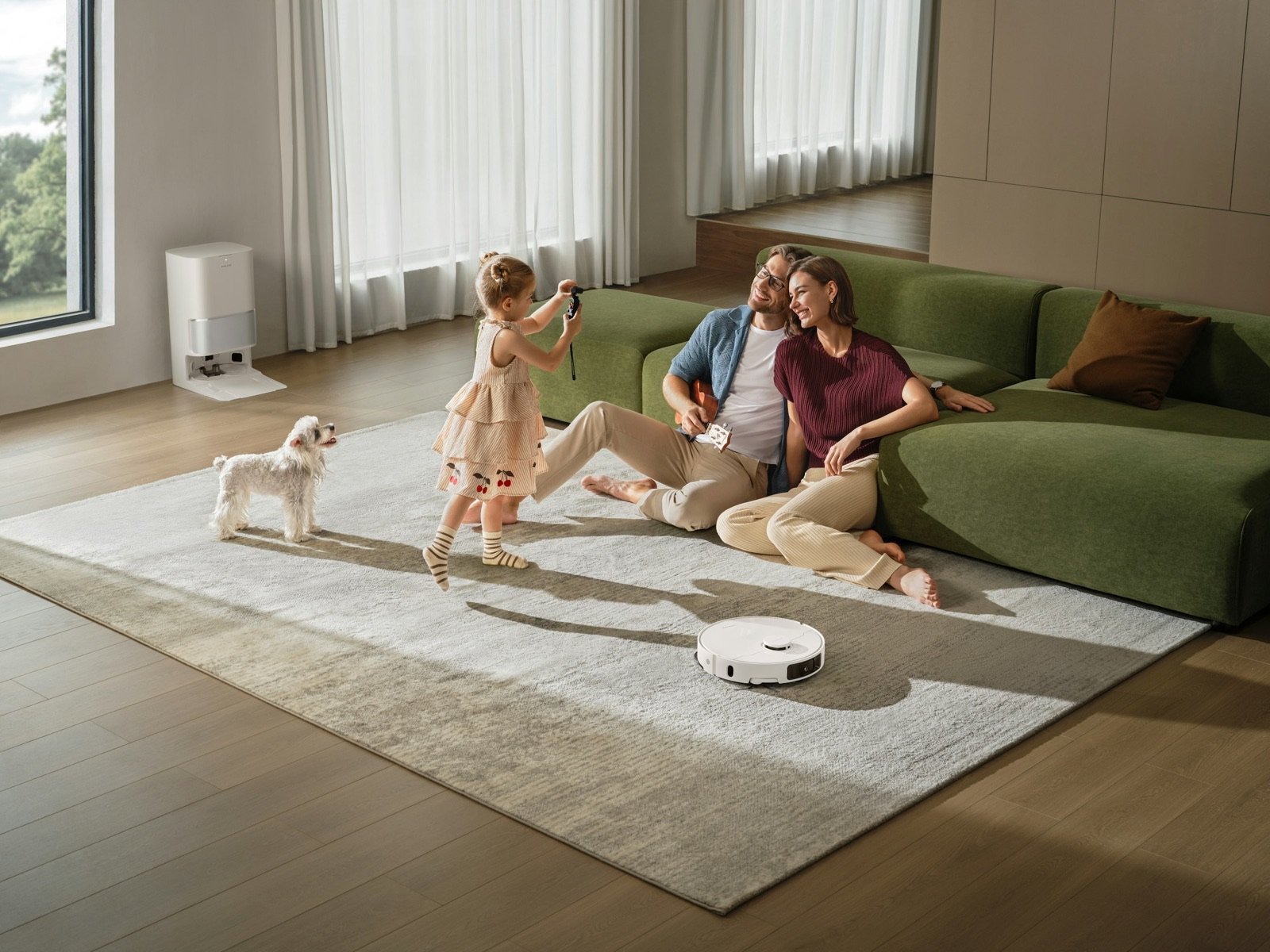 Une famille dans son salon